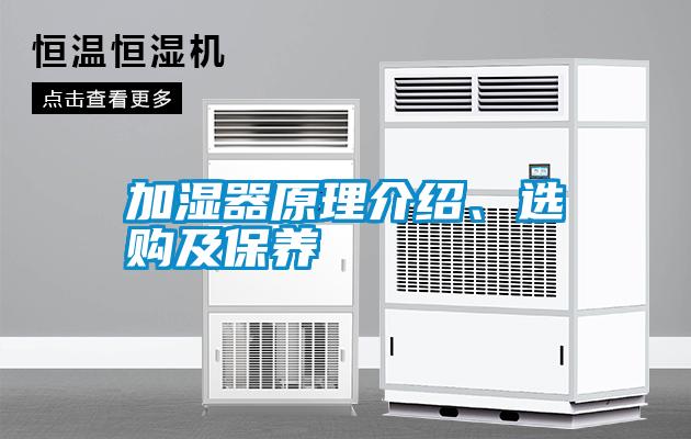 加濕器原理介紹、選購及保養(yǎng)