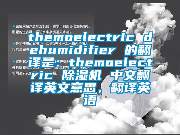 themoelectric dehumidifier 的翻譯是：themoelectric 除濕機 中文翻譯英文意思，翻譯英語