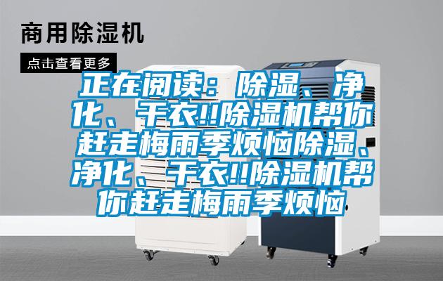 正在閱讀：除濕、凈化、干衣!!除濕機(jī)幫你趕走梅雨季煩惱除濕、凈化、干衣!!除濕機(jī)幫你趕走梅雨季煩惱