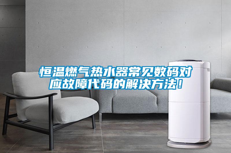 恒溫燃氣熱水器常見數(shù)碼對應(yīng)故障代碼的解決方法！