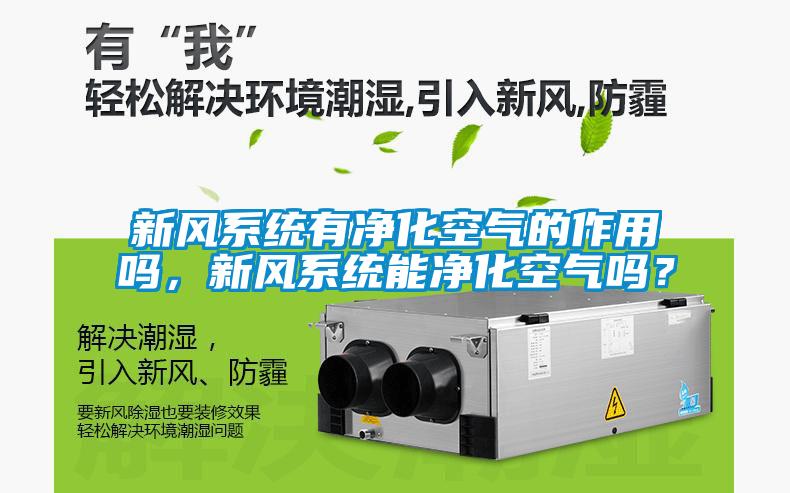 新風系統(tǒng)有凈化空氣的作用嗎，新風系統(tǒng)能凈化空氣嗎？